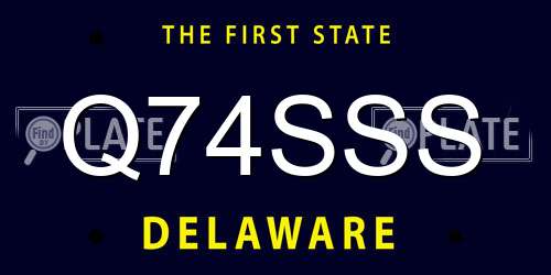 Q74SSS Delaware License Plate