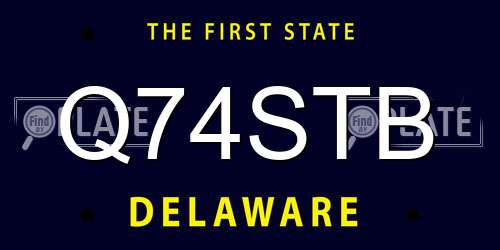 Q74STB Delaware License Plate
