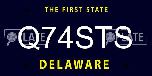 Q74STS Delaware License Plate