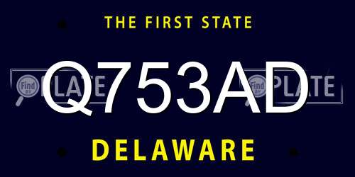 Q753AD Delaware License Plate