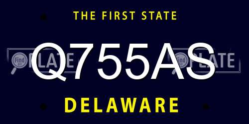 Q755AS Delaware License Plate
