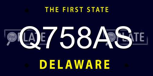 Q758AS Delaware License Plate