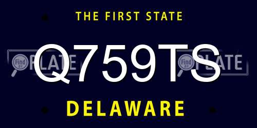 Q759TS Delaware License Plate