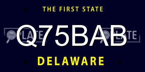 Q75BAB Delaware License Plate