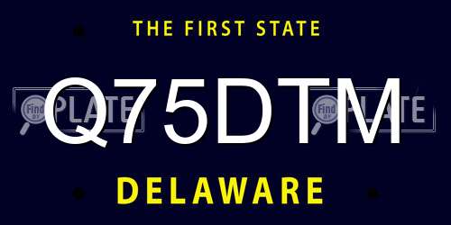 Q75DTM Delaware License Plate