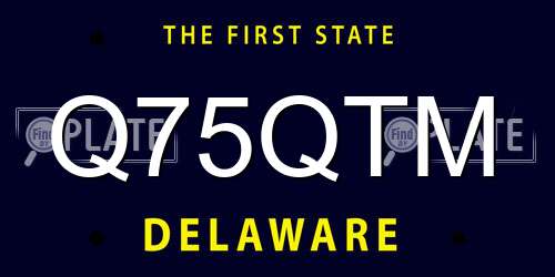 Q75QTM Delaware License Plate