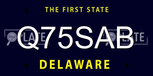 Q75SAB Delaware License Plate