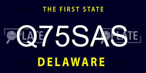 Q75SAS Delaware License Plate