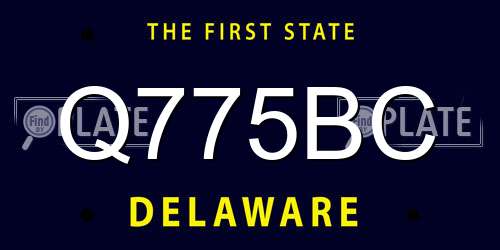 Q775BC Delaware License Plate