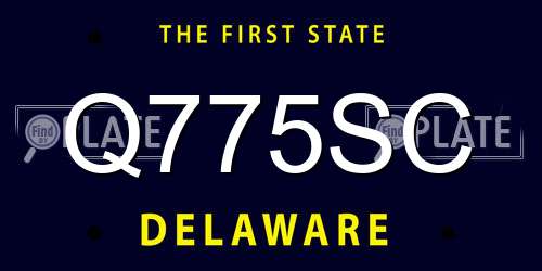 Q775SC Delaware License Plate