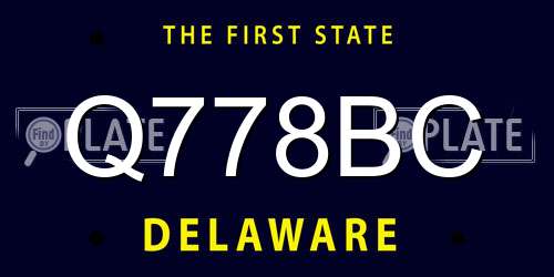 Q778BC Delaware License Plate