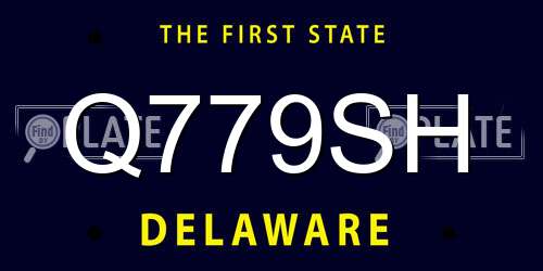 Q779SH Delaware License Plate