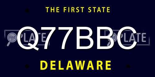 Q77BBC Delaware License Plate