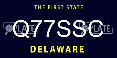 Q77SSC Delaware License Plate