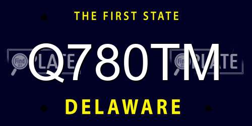 Q780TM Delaware License Plate