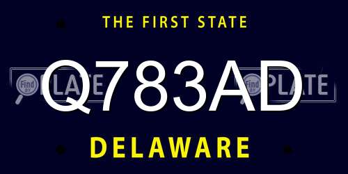 Q783AD Delaware License Plate
