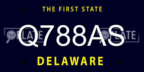 Q788AS Delaware License Plate
