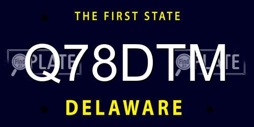 Q78DTM Delaware License Plate