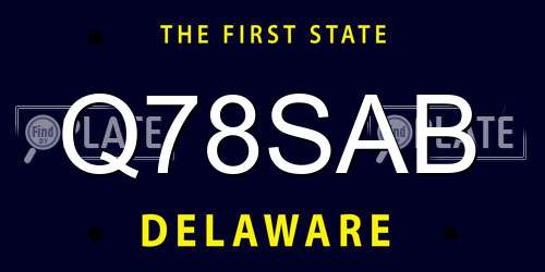 Q78SAB Delaware License Plate