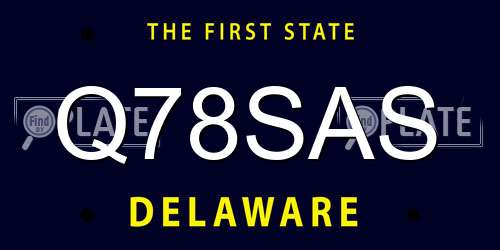 Q78SAS Delaware License Plate