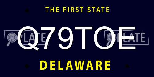 Q79TOE Delaware License Plate