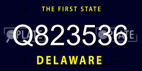 Q823536 Delaware License Plate