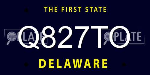Q827TO Delaware License Plate