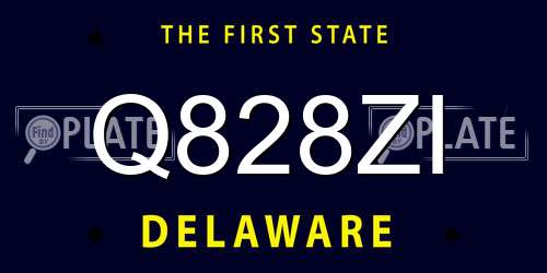 Q828ZI Delaware License Plate