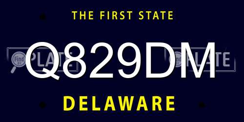 Q829DM Delaware License Plate