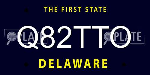 Q82TTO Delaware License Plate