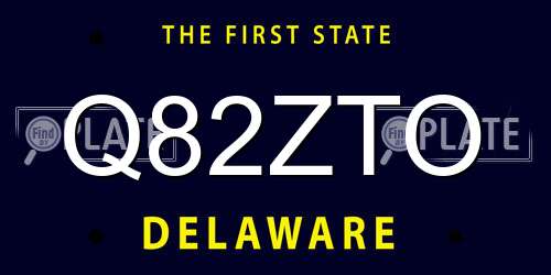Q82ZTO Delaware License Plate