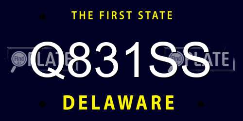 Q831SS Delaware License Plate