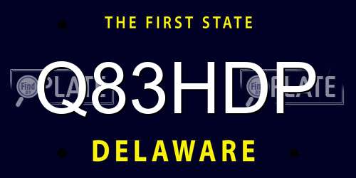 Q83HDP Delaware License Plate