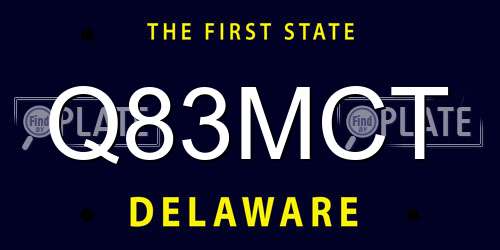 Q83MCT Delaware License Plate
