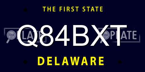 Q84BXT Delaware License Plate