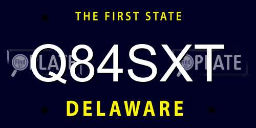 Q84SXT Delaware License Plate