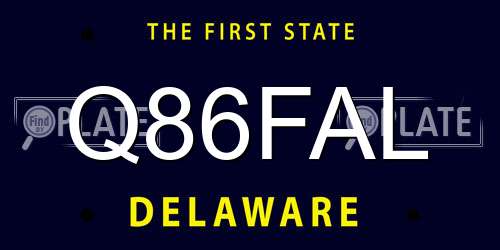 Q86FAL Delaware License Plate