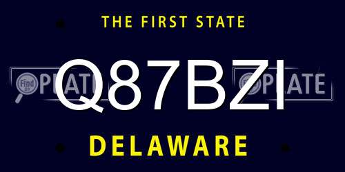 Q87BZI Delaware License Plate