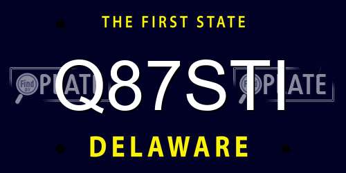 Q87STI Delaware License Plate