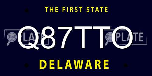 Q87TTO Delaware License Plate