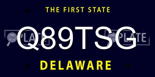 Q89TSG Delaware License Plate