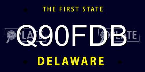 Q90FDB Delaware License Plate