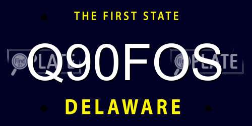 Q90FOS Delaware License Plate