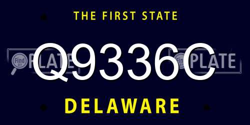 Q9336C Delaware License Plate