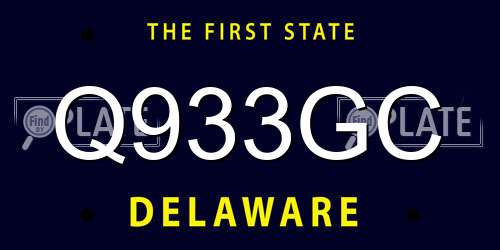 Q933GC Delaware License Plate
