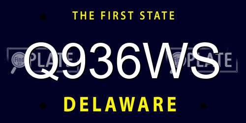 Q936WS Delaware License Plate