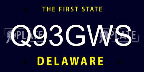 Q93GWS Delaware License Plate