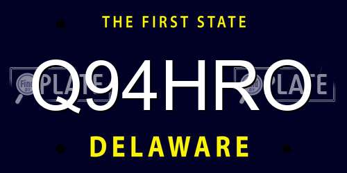 Q94HRO Delaware License Plate