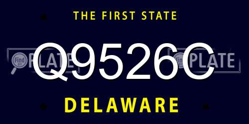 Q9526C Delaware License Plate