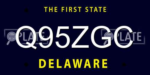Q95ZGC Delaware License Plate